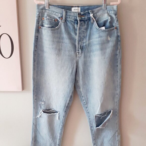 NWT Pistola light wash blue denim high rise slim fit straight jeans, 30 - Picture 15 of 15